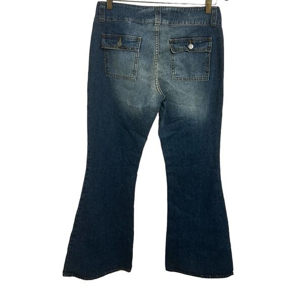 VTG 2000s Paris Blues Soulmate Denim Flare Leg Jeans Size 9 Low-Rise 32" Inseam - Picture 6 of 7